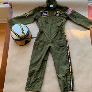 Kids Air-force flight suit with helmet